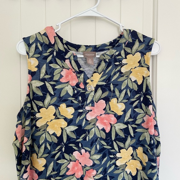 NWOT | Chico’s women’s‎ sleeveless floral stretch dress — large/12 (Chico’s 2) - Picture 2 of 7